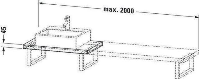 Actual product image Duravit Console DURASTYLE 45mm pcs. 1 cut-out 480 white high gloss