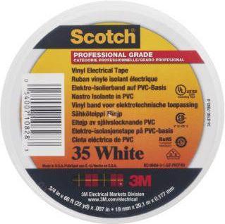 Immagine prodotto 3M Scotch 35 White PVC Electrical Tape, 19mm x 20m (88 mm)
