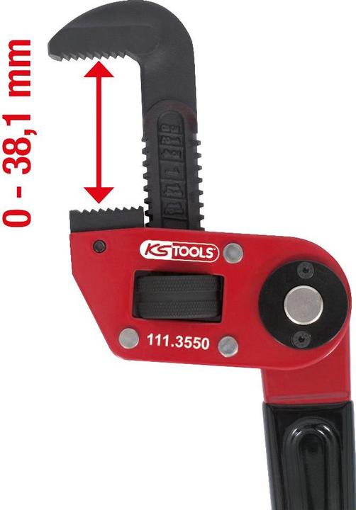 Produktbild KS Tools Einhand-Rohrzange mit verstellbarem Kopf, Länge 250 mm, für Rohr-Ø 1.1/2" (250 mm)