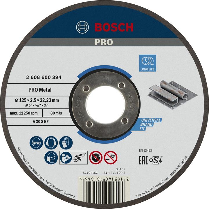 Bosch Professional Zubehör PRO Metal Trennscheibe, 125 x 2,5 x 22,23 mm