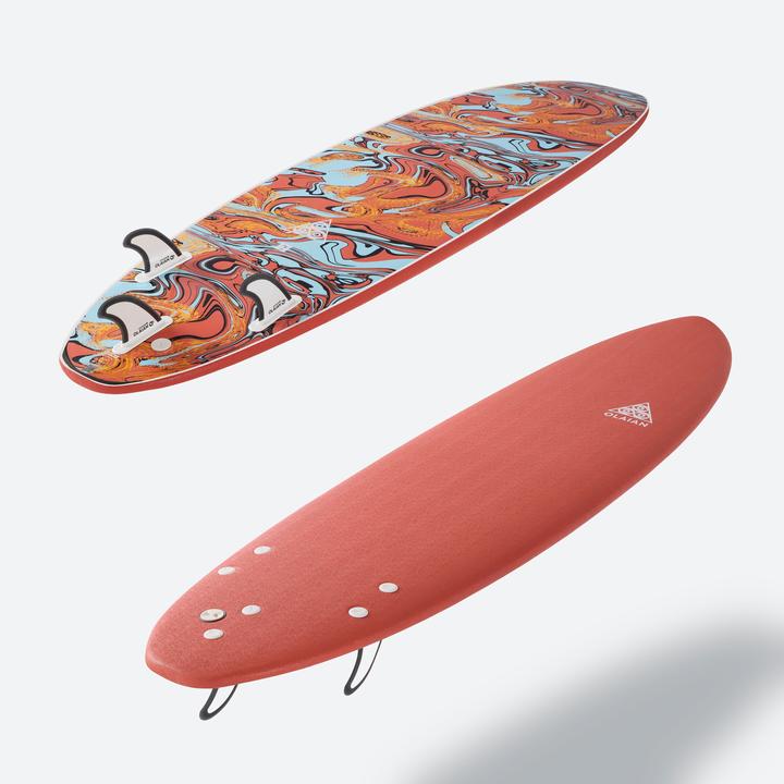 Actual product image Olaian Surfboard foam children and adults 7' - 500 Soft orange (7')