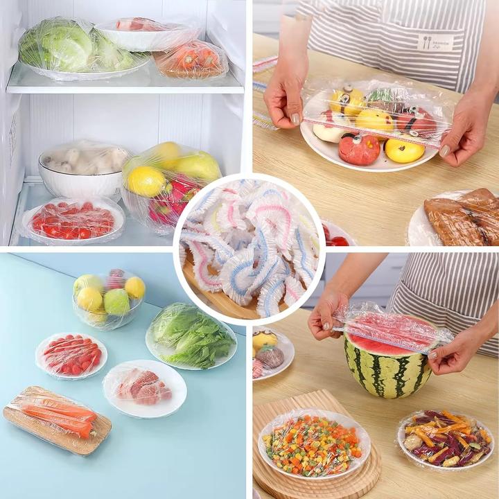 Produktbild ASMI 100 Stück Frischhaltebeutel, Frischhaltefolie, Lebensmittel Abdeckungen (100 x)