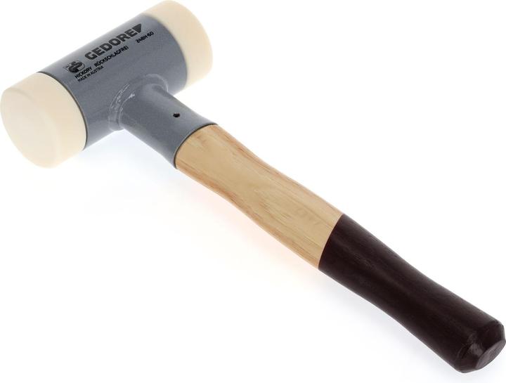 Produktbild Gedore Rückschlagfreier Schonhammer, Ø 60 mm, Hickorystiel, Austauschbare Polyamid-Köpfe (1650 g)