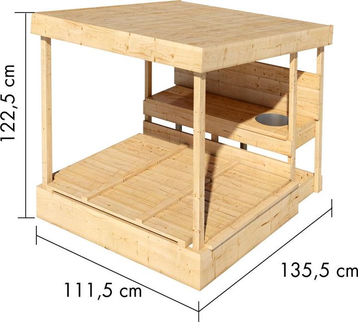 Produktbild Karibu Sandkasten Max mit Dach und Matschküche