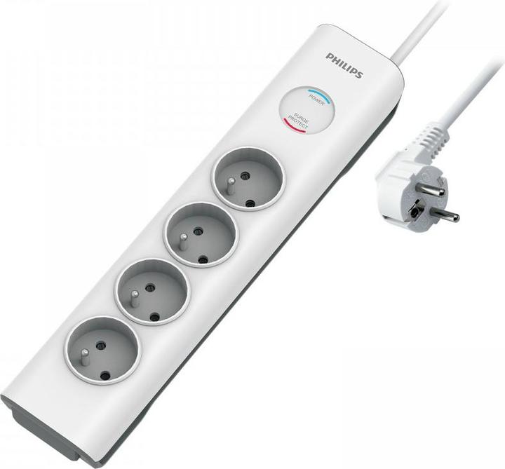 Actual product image Philips SPN7040WA/19 Power strip - Surge protection - 4-socket outlets (4 x, 2 m)
