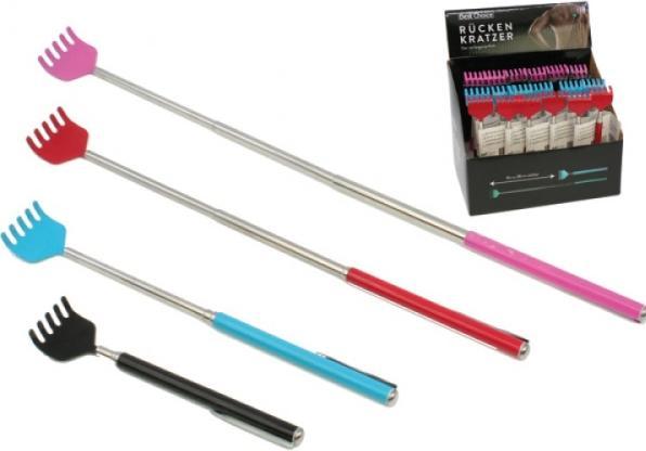 Produktbild OSMA Rückenkratzer 14cm ausziehbar 36cm, 4Farben sort.