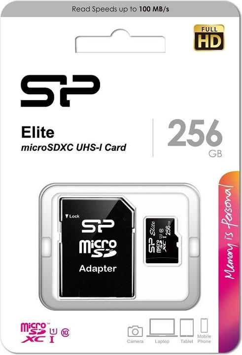 Image du produit Silicon Power d'élite (256 Go, microSDXC, U1, UHS-I)