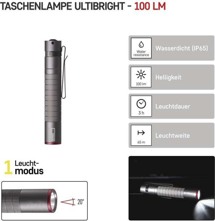 Actual product image Emos Latarka Latarka metalowa CREE LED Ultibright 50 100lm 1xAAA P3150 (9.80 cm, 100 lm)