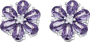 Crystalp Flower Earrings With Purple Crystals Flower Kiss 42288.Vio.R