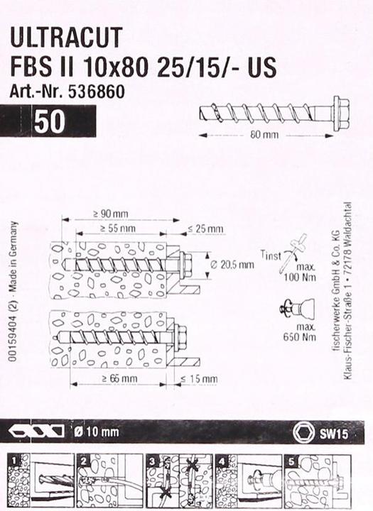 Produktbild Fischer Bolzenanker R 88715 EXA M 8 K Stahl galvanisch verzinkt/Spreizclip A 2 (50 Schrauben pro Stück)