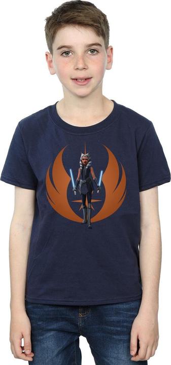 Actual product image Star Wars Boys Clone Wars Ahsoka Rebel Pose T-Shirt (116)