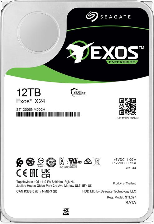 Image du produit Seagate Exos X24 (12 To, 3.5", CMR)
