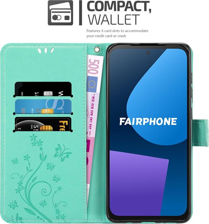 Actual product image Cadorabo Case for Fairphone 5 Flower Book (Fairphone 5)