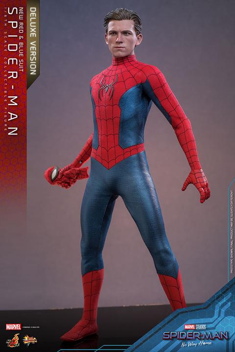 Actual product image Hot Toys Spider-Man: No Way Home figurine Movie Masterpiece 1/6 Spider-Man (New Red and Blue Suit) (Deluxe Ve