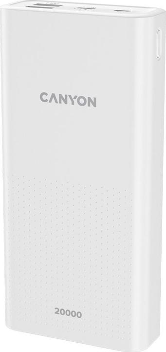 Actual product image Canyon Power bank PB-2001 20000 mAh White (20000 mAh, 20 W, 74 Wh)
