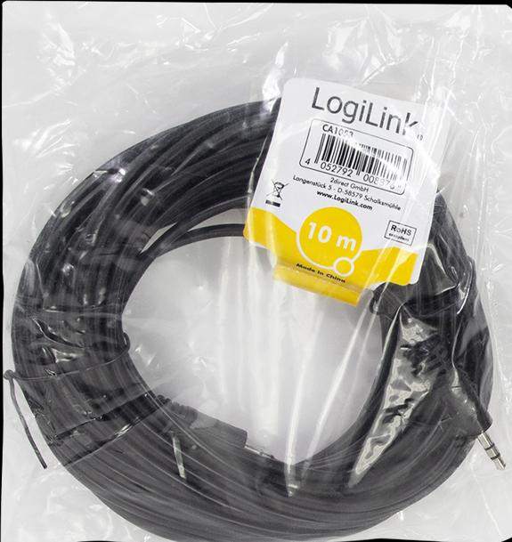 Produktbild LogiLink 3.5 mm—3.5mm (10 m, 3.5mm Klinke (AUX))