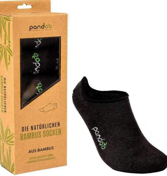 Pandoo Bambus-Füsslinge, 6 Stück, 43-46, schwarz (6er Pack, 43 - 46)