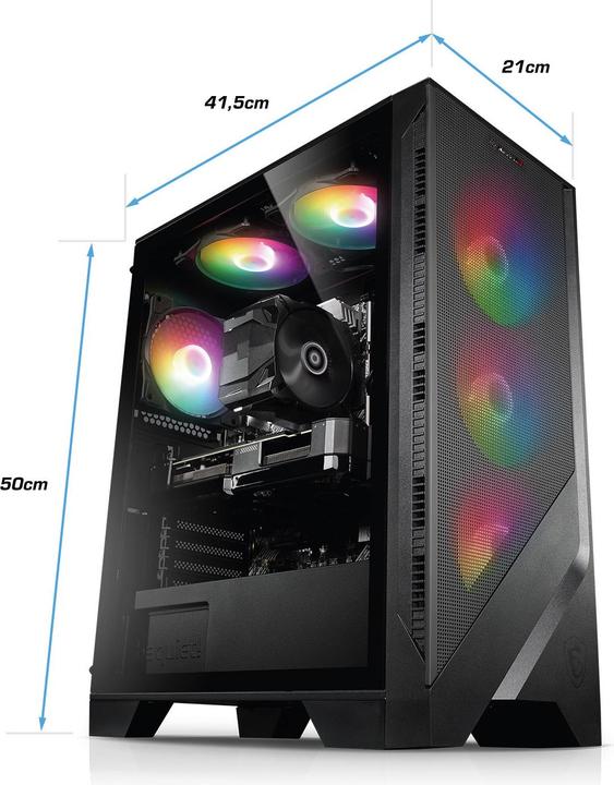 Actual product image Kiebel Gaming PC Taipan AMD Ryzen 5 5500, 32GB DDR4, NVIDIA RTX 3060 12 GB, 1TB SSD, Windows 11 (AMD Ryzen 5 5500, 32 GB, 1000 GB, GeForce RTX 3060)