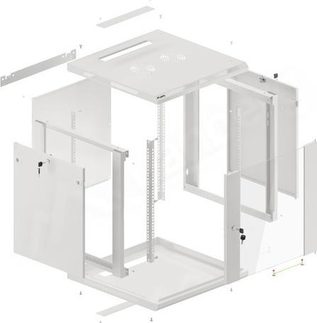 Actual product image Lanberg Wall rack 19 " 12U 600x600mm gray (12 RU, 19 inch rack)