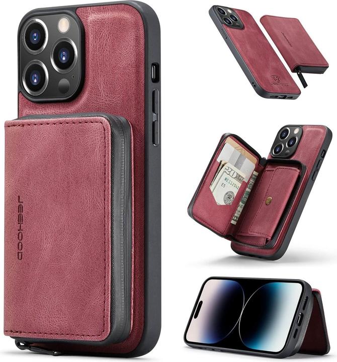 Produktbild Cover-Discount iPhone 14 Pro - Hülle mit Kreditkarten Etui rot (Apple iPhone 14 Pro)