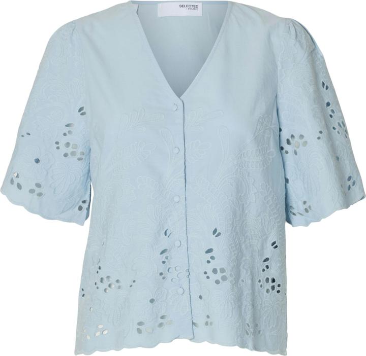 Selected Femme Besticktes Kurzarmhemd