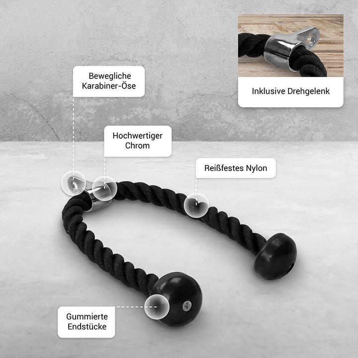Produktbild Gorilla Sports Trizeps Seil inkl. Drehgelenk