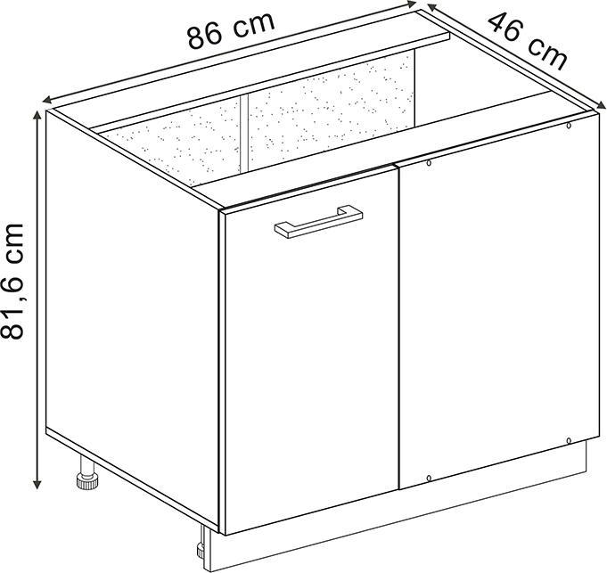 Produktbild Vicco Eckunterschrank R-Line (86 x 46 x 81.5 cm)
