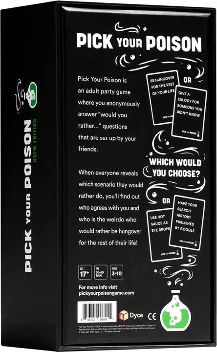 Produktbild Dyce Games Pick Your Poison After Dark Edition - The Would You Rather...? Adult Party Game (Englisch) (Englisch)