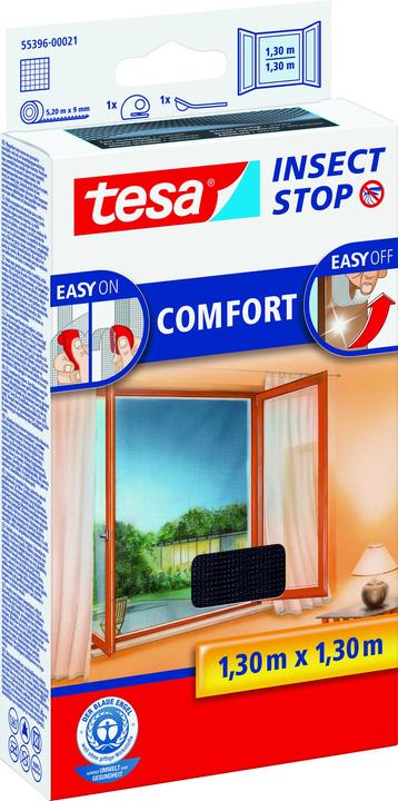 Actual product image tesa Insect screen COMFORT for windows, with Velcro tape, self-adhesive, without drilling (130 x 130 cm)