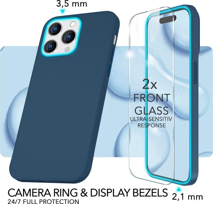Actual product image Nalia Liquid silicone case with MagSafe function & 2x display protection glass (Apple iPhone 14 Pro)