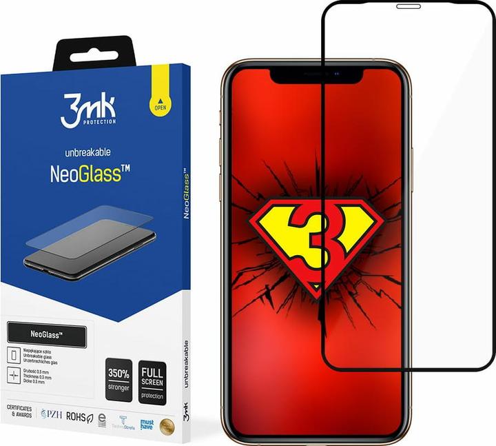 Actual product image 3MK NeoGlass for iPhone Xs Max black frame (1 Piece, Apple iPhone XS Max)