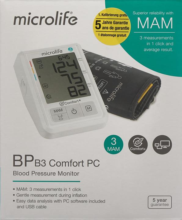 Produktbild Microlife BP B3 Comfort (Blutdruckmessgerät Oberarm)
