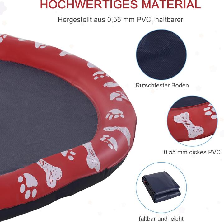 Actual product image PawHut Hunde-Planschbecken Kunststoff Rot (Dog pool)