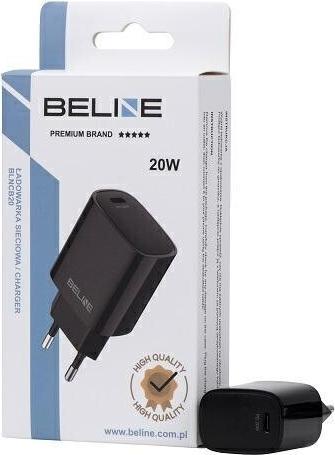 Actual product image Beline Ład. siec. 1x USB-C 20W czarna /black (only head) PD 3.0 BLNCB20 (20 W)