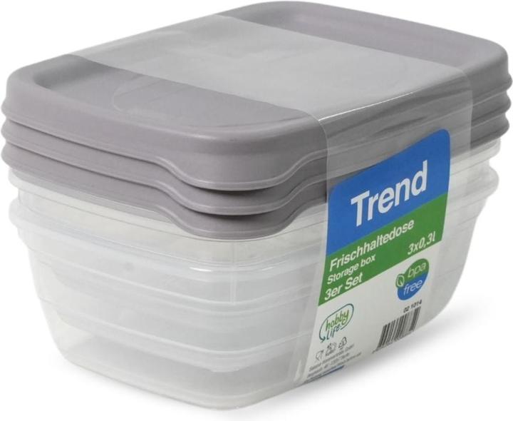 Actual product image Hobby 3er-Set Aufbewahrungsdosen Frischhaltedosen Vorratsdosen Stapeldosen (0.30 l)