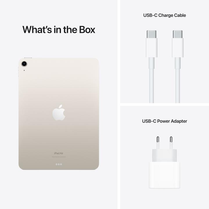 Image du produit Apple iPad Air 2022 (5. Gen) (WLAN uniquement, 10.90", 64 Go, Lumière stellaire)