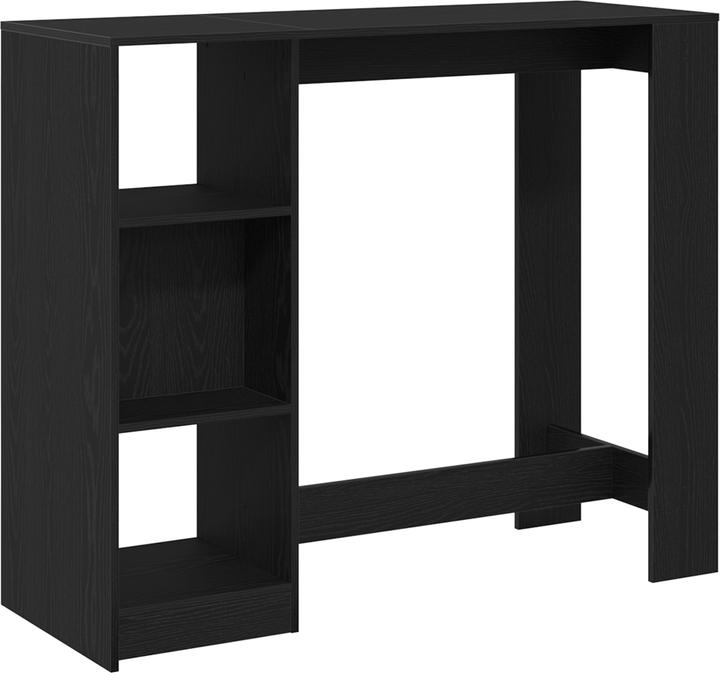 Produktbild VidaXL Bartisch mit Regal Schwarz Eiche 102,5x46x103,5 cm Hergestelltes Holz
