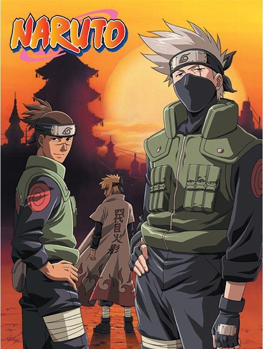 Actual product image Naruto Shippuden Kakashi, Iruka and Minato Canvas Print (40 x 30 cm)