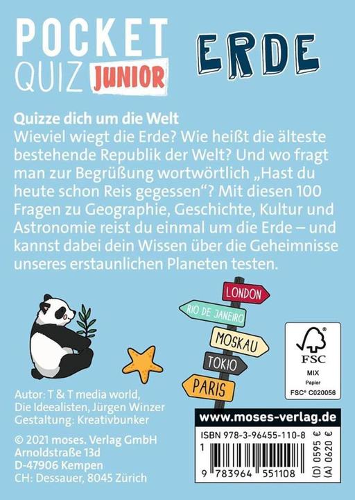 Immagine prodotto MOS51108 - Pocket Quiz Junior - Terra, gioco di carte, 1+ giocatori, da 8 anni (edizione DE) (Tedesco)