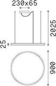 Actual product image Ideal lux ORACLE SLIM LED pendant light 55W ⌀900mm white neutral white 269870 (5700 lm)