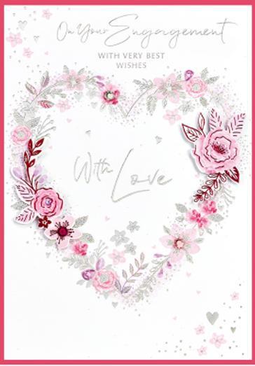 Actual product image Simon Elvin Isabel Garden With Love Engagement Greetings Card (Pack of 6) (6 pcs.)