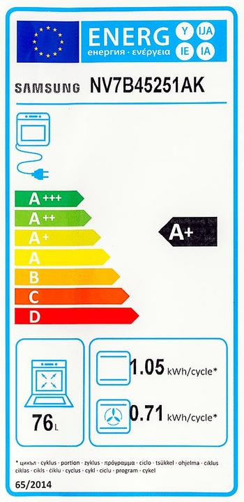 Energie-Label Samsung NV7B45251AK Ofen