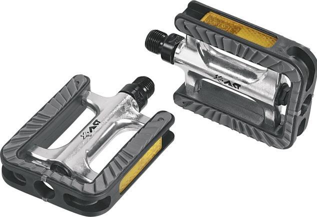 Ergotec Pedaalset 191 anti-slip met industrielagers - zilver/zwart