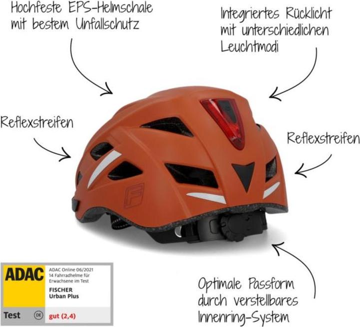 Produktbild Fischer Fahrradhelm Urban Plus Miami L/XL (58 - 61 cm)