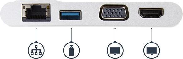 Produktbild StarTech Multiport Adapter (USB Typ-C, 11.40 cm)