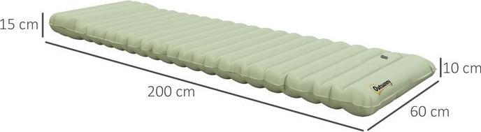Actual product image Swisshandel24 Air mattress, camping mat, water-repellent, tear-resistant, with foot pump, nylon, 200Lx60Wx10Hcm,