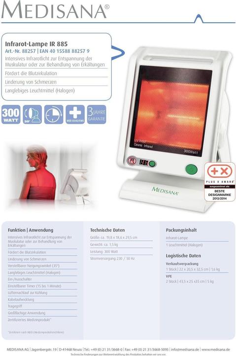 Image du produit Medisana Ir885 (300 W)