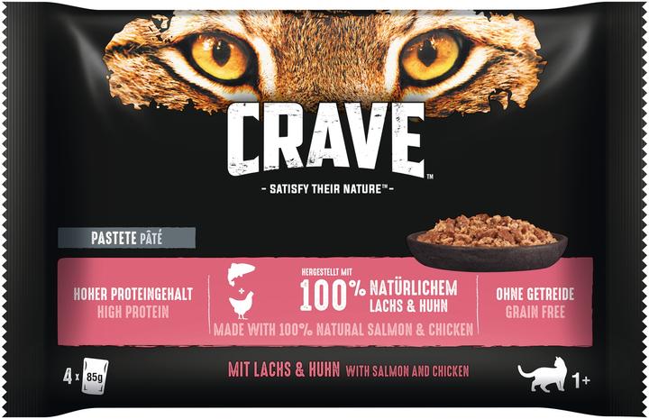 Immagine prodotto Crave Cibo umido Salmone e Pollo 4 x 85 g (Adulto, 4 pz., 340 g)