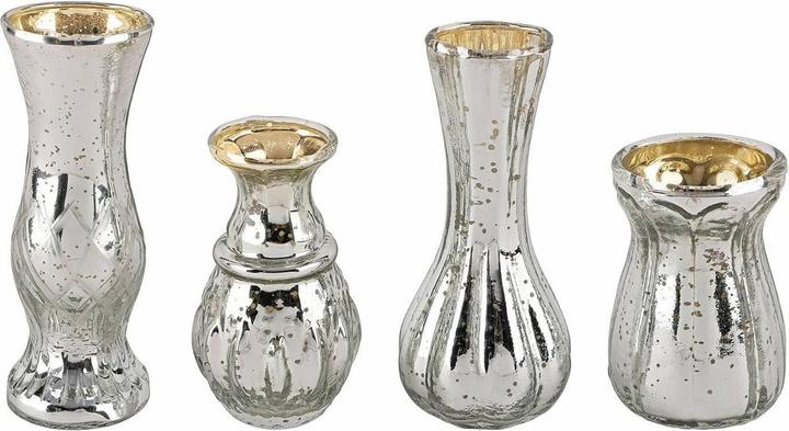 Actual product image Loberon Decorative vase set of 4 Maelie antique silver (4 x)