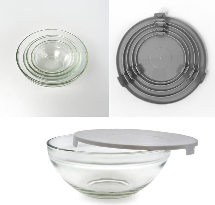 Actual product image B-Home Set of 5 glass bowls with lids (1 l, 5 x)